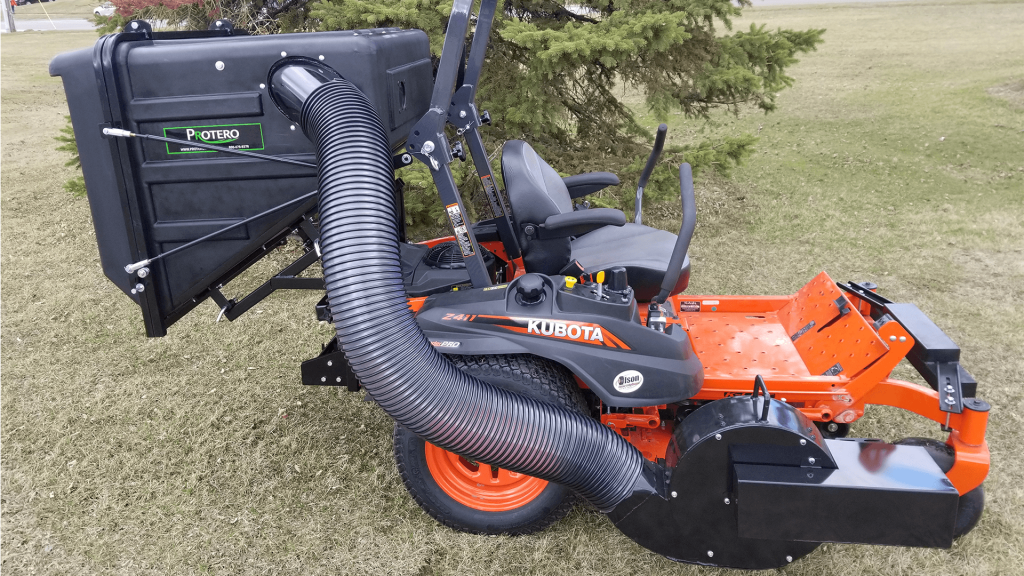 Kubota Grass Catcher - Lawn Leaf Vacuum - Dump From The Seat